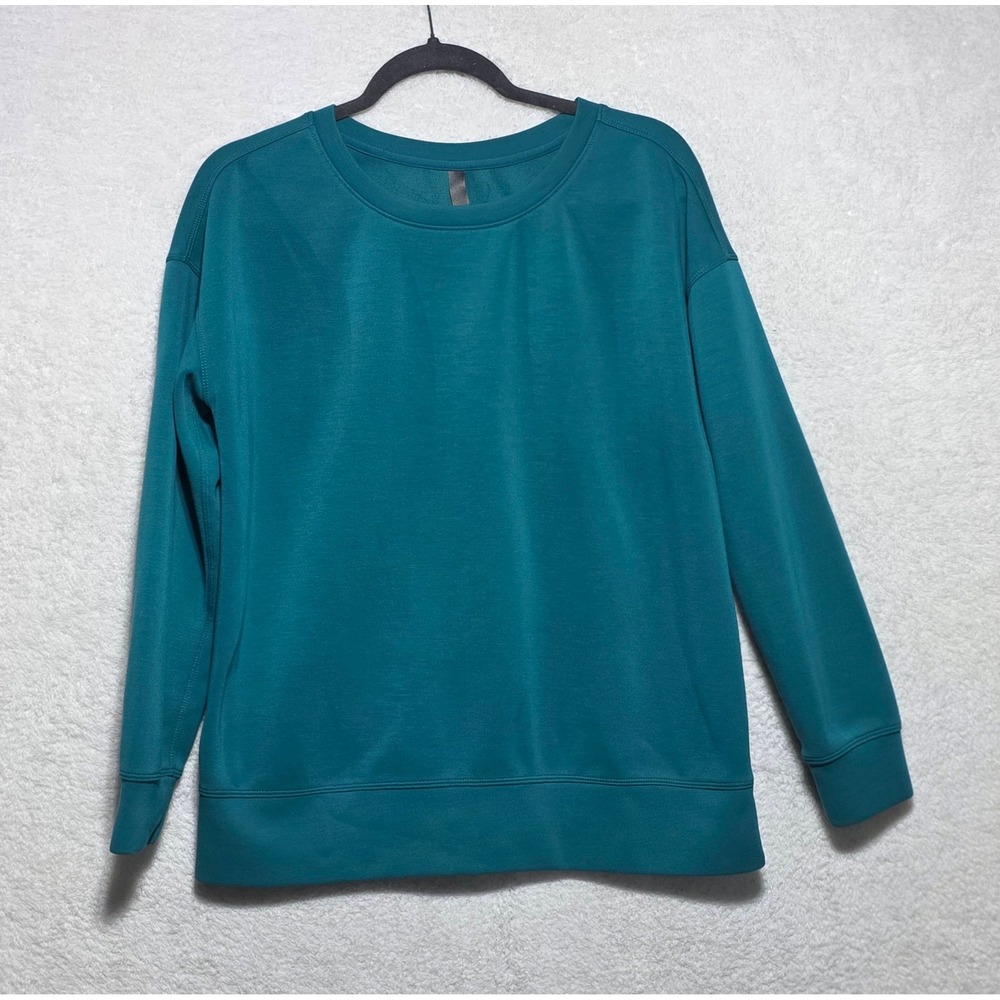 Mondetta Teal Blue Crewneck Pullover Sweatshirt Women's Medium Drop Shoulder